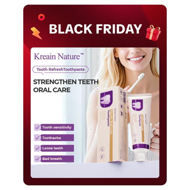 #ShopFriday Kreain Nature ยาสีฟันรีเฟรช 3 ฟันสําหรับลมหายใจสดชื่นป้องกันผมร่วงด้วยส่วนผสมดูแลอ่อนโยน