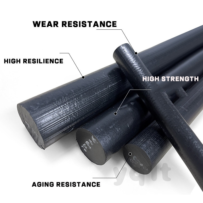 เส้นใยแก้ว Black Plus (GF30) คันเบ็ดไนลอน PA6/PA66 การปรับเปลี่ยนที่เพิ่มขึ้นวัสดุแท่งการประมวลผลที่