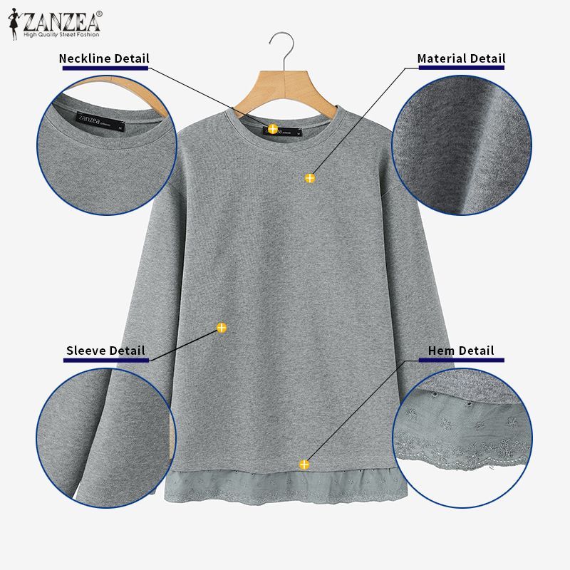 เสื้อถักคอกลมแขนยาวลายเกาหลีสำหรับผู้หญิง — صورة 7