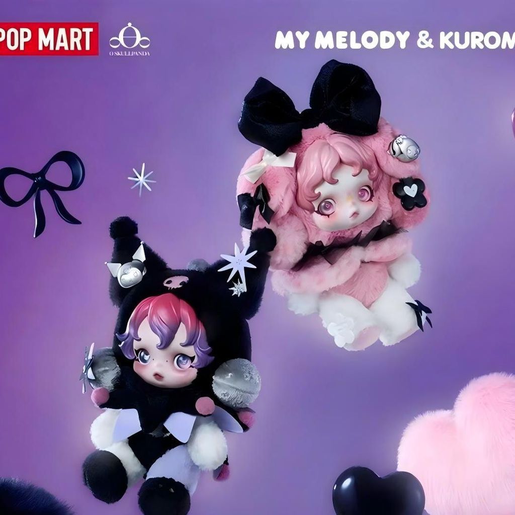 POPMART POPMART SKULLPANDA Melody Kuromi Plush Doll Pendant Mystery Box Figure/26.1.12