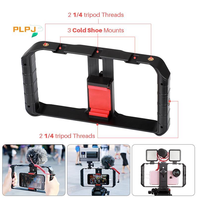 PLPJ Ulanzi U Rig Pro สมาร์ทโฟน Video Rig, Video Recording โทรศัพท์มือถือ Stabilizer ที่วางขาตั้งกล้