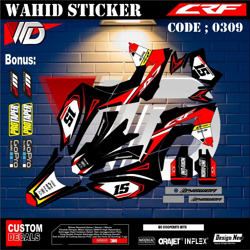 Sticker Sticker Decal Sticker (0309) Moor CRF ORIGINAL 150L NEWEST FULL BODY ออกแบบขอฟรีสามารถขอดีไซ
