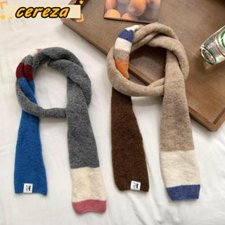 ผ้าพันคอ CEREZA ลายเฉพาะตัว แบบถักจับคู่สี Y2K เหมาะสำหรับฤด…