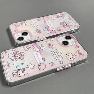 เคสไอโฟน11 ซีรี่ส์การ์ตูนสีชมพู สำหรับ iPhone 15 11 13 17 Pro Max 14 12 Pro Max 7Plus XR X XS Max 8 7 14 15 Plus SE 2020