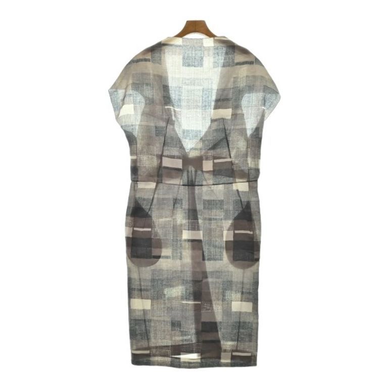 MARNI Dress Gray Beige Women Brown Check Direct from Japan Secondhand