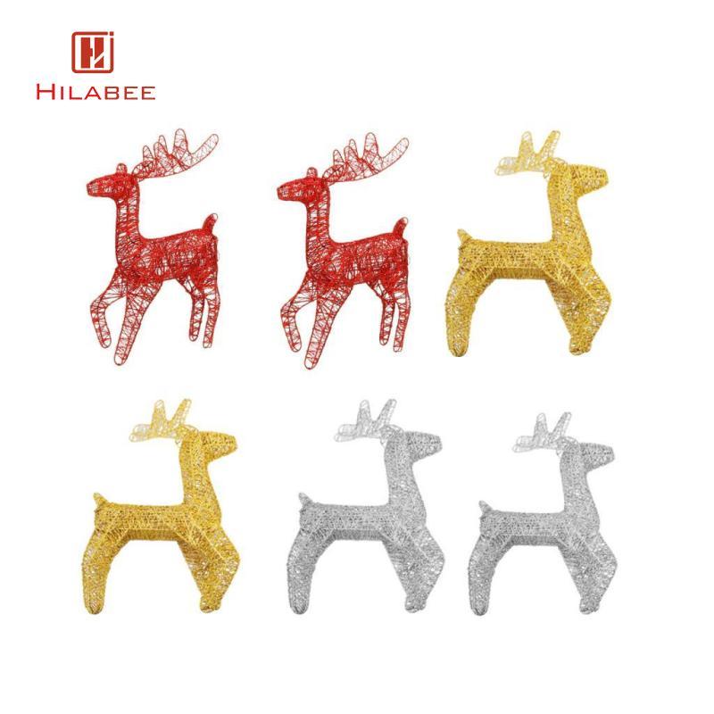 [hilabee] Lighted Christmas Reindeer Iron Xmas Reindeer สําหรับ Garden Party Home Outdoor