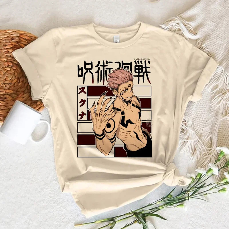 ท็อปส์ซู T-shirt ผู้หญิง Toji Fushiguro Jujutsu Kaisen Gojo ออกแบบโดยมังงะ เสื้อผ้าปี 2000