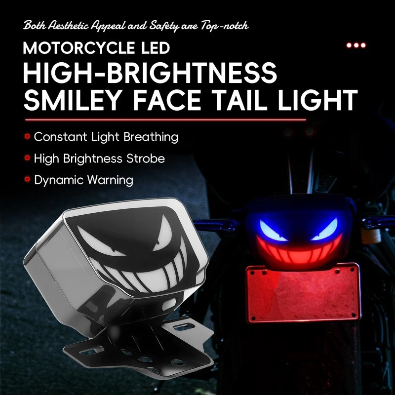 รถจักรยานยนต์ LED Devil Eye ไฟท้ายเบรคด้านหลังโคมไฟ Integration Tail พร้อมแบบไดนามิกแฟลชสําหรับ TMX1
