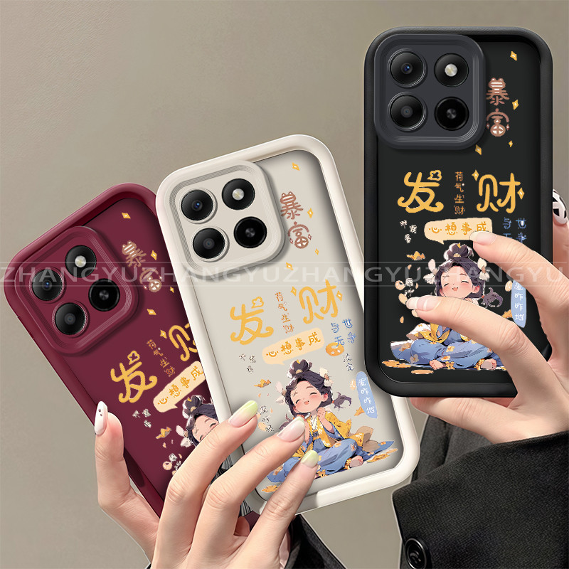 เหมาะสําหรับ Honor X5 X5B PLUS 4g เคสโทรศัพท์ New Rich Girl รูปแบบความงามปกอ่อน JT09