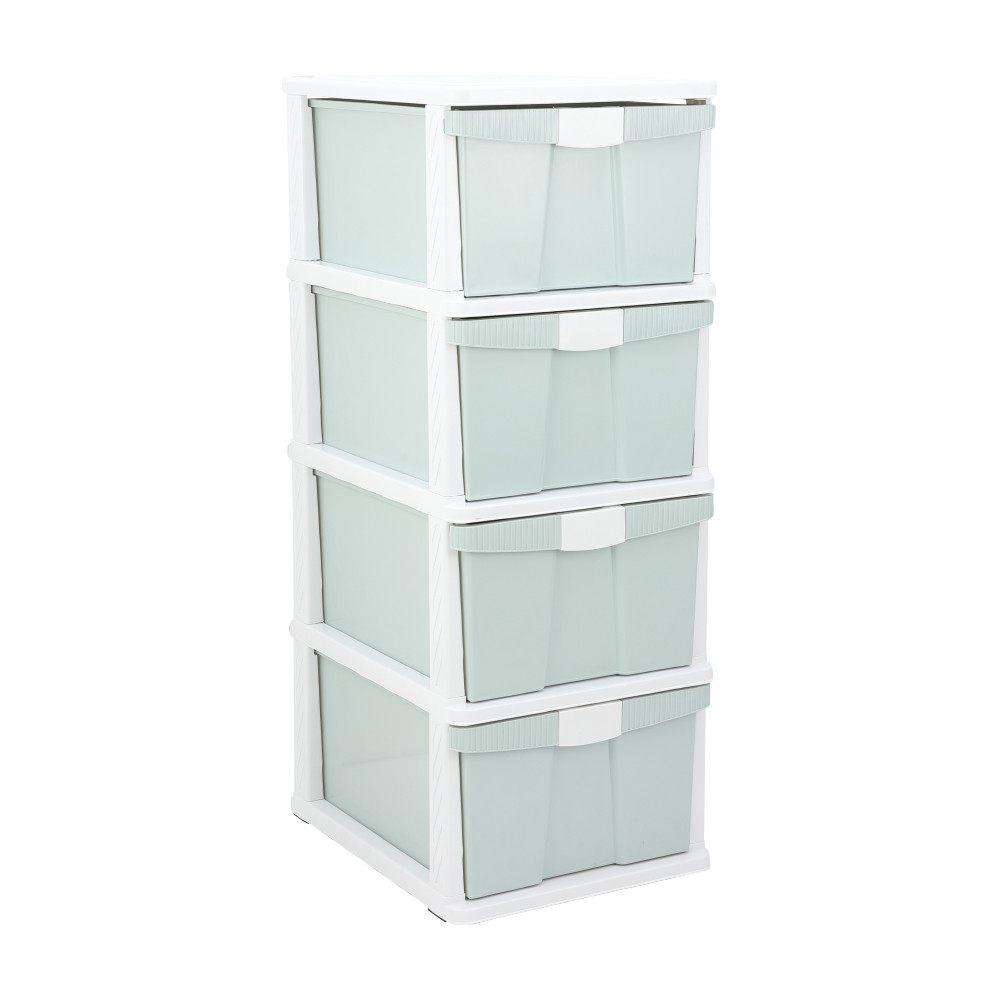 Furinbox ตู้ลิ้นชัก 4 ชั้น รุ่นอีโค่ - สีขาว/เขียว