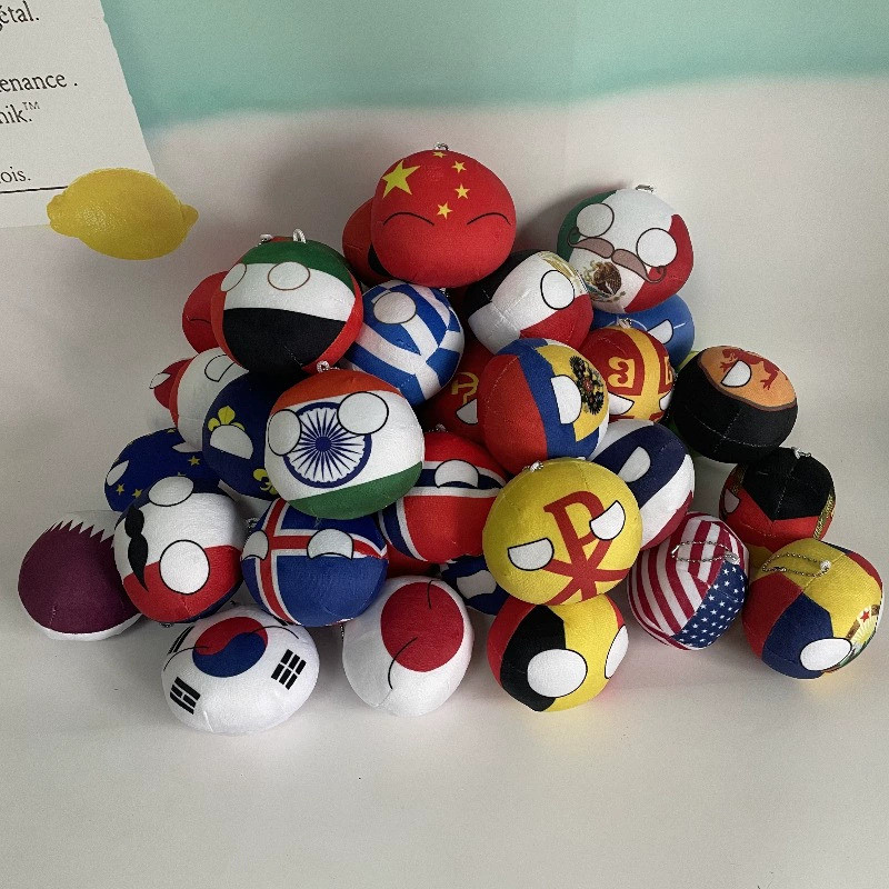 พวงกุญแจตุ๊กตา Countryballs ขนาด 10 ซม. - เครื่องรางของเล่นยัดไส้นุ่มธงชาติน่ารัก | กระเป๋าเป้สะพายหลังจี้ของขวัญสะสมสําหรับแฟนๆ Countryballs