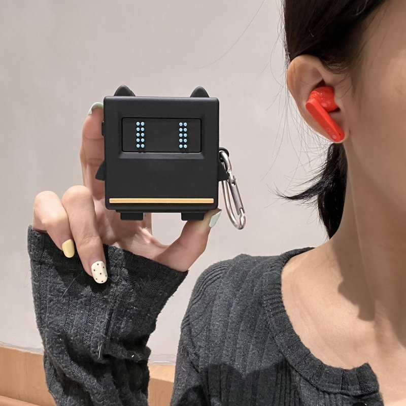Nothing Ear (a) เคสหูฟัง Simple Black Robot เหมาะสําหรับ Nothing Ear (a) Anti-drop Robot Wireless Si