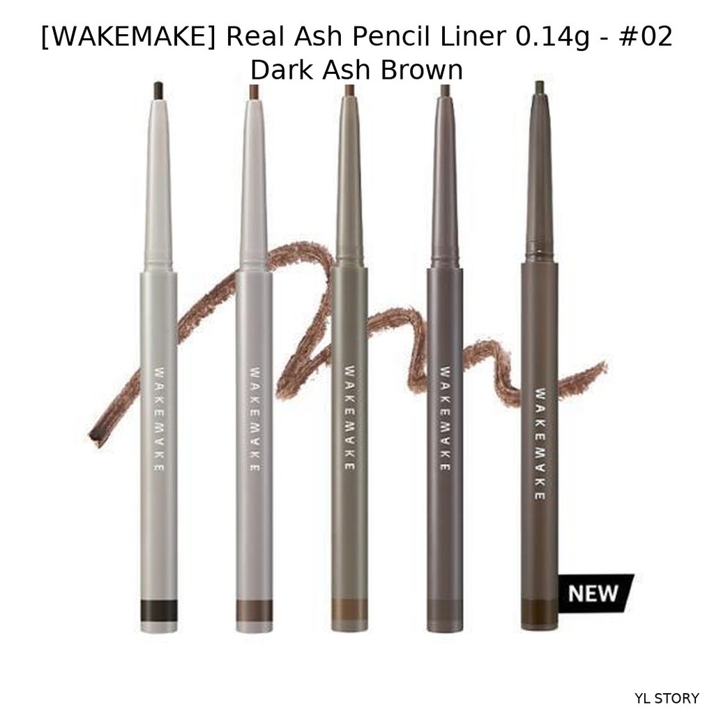 [WAKEMAKE] Real Ash Pencil Liner 0.14g - #02 Dark Ash Brown / Korean Pencil Liner / Dark Ash Brown /