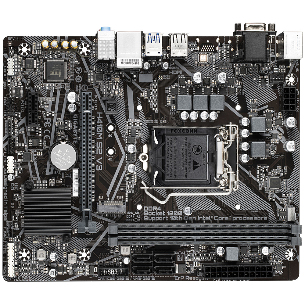 ชาร์จใหม่ Gigabyte/Gigabyte H410M-S2 V2 H410M-S2 เมนบอร์ด 1200 บอร์ดขนาดเล็กรองรับ 10th Generation