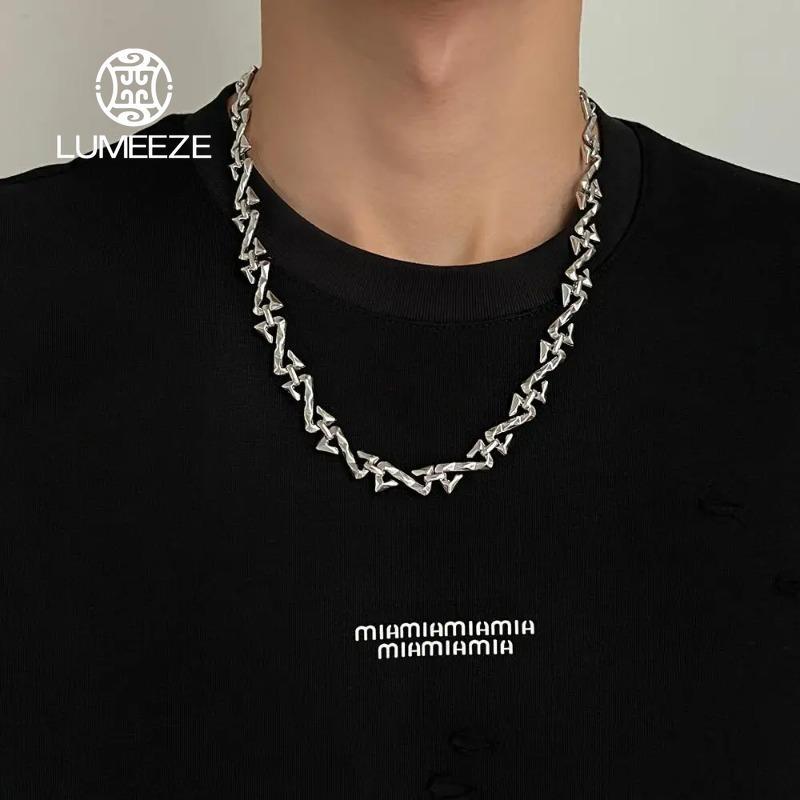 LUMEZE Hip Hop Letter Z Choker สร้อยคอสําหรับผู้ชายผู้หญิงแนวโน้ม Collar Chain Charm Kpop คอเครื่องประดับ Punk ชายอุปกรณ์เสริม XL272 #