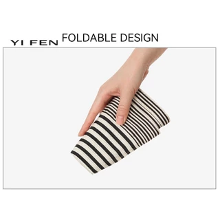 YIFEN หมวกกันแดดผู้หญิง ลายทาง (ขายดี)｜บักเก็ตปีกกว้าง｜ใส่แล้วหน้าเล็ก มินิมอล｜แฟชั่นหน้าร้อน