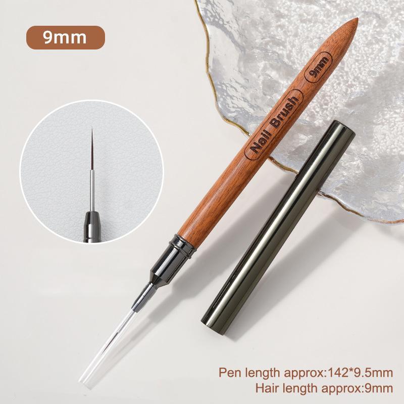 DSTH 6/9/12/15/18 มม.แปรงซับเล็บวาดเส้นแถบภาพวาดดอกไม้ปากกาเล็บแต่งเล็บไม้จันทน์ Handle HOT - รูปที่ 2