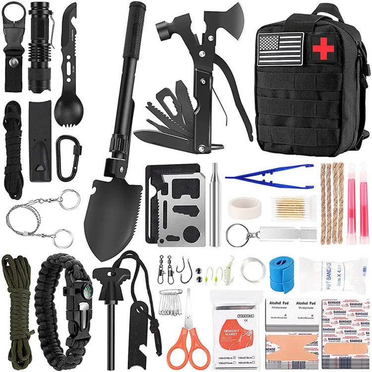 Camping Outdoor Survival Kit Emergency Box Survival Tool Set First Aid Box SOS Emergency Kit Equipme