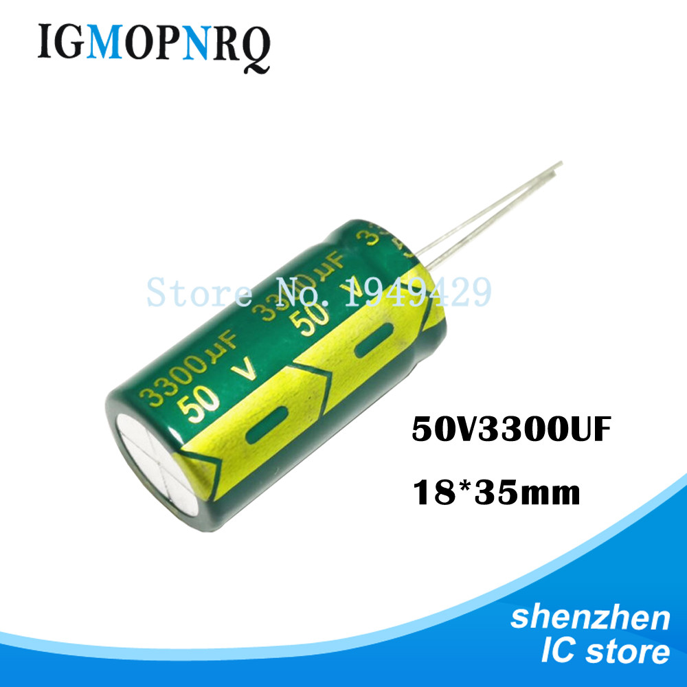5PCS 50V3300UF 18*35 มม.3300UF 50V 18*35 ตัวเก็บประจุไฟฟ้า 50V3300UF