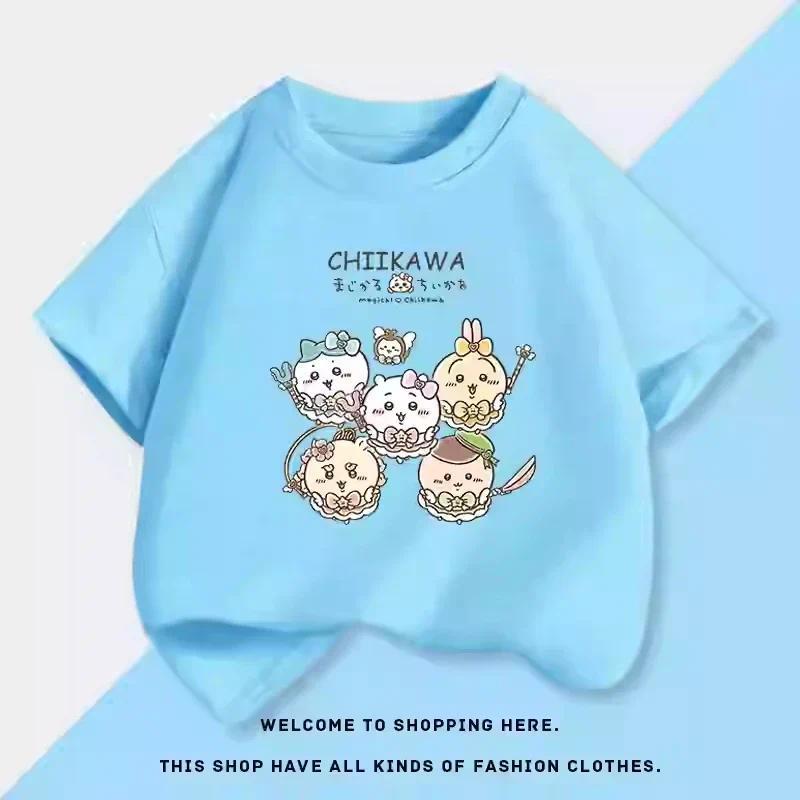 Chikawa Jiyikawa Pure 100% เสื้อยืดแขนสั้นเสื้อผ้าเด็ก