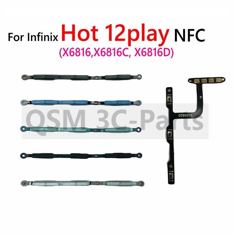 สําหรับ Infinix Hot 12play NFC X6816 X6816C X6816D เปิดปริมาณ Up Down สวิทช์ด้านข้างปุ่ม Flex Cable 