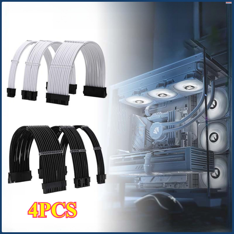 PSU Extension Cable 24pin 6+2pin และ 4 + 4pin ATX EPS PCIe เมนบอร์ด CPU VGA Extension สาย PSU