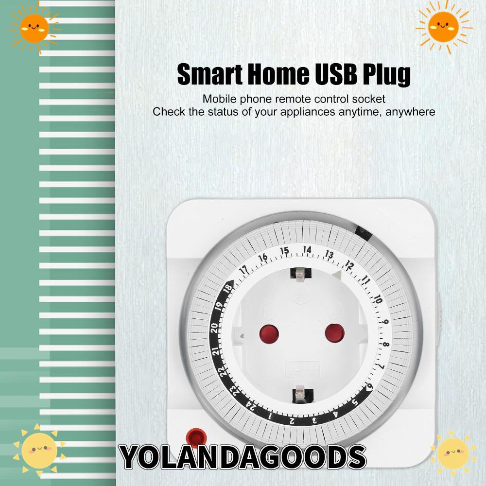 YOLANDAGOODS1 Timing Switch, EU 230V Mechanical Timer Socket, ทนทาน 7.8x7.8cm Power Timer Appliance 