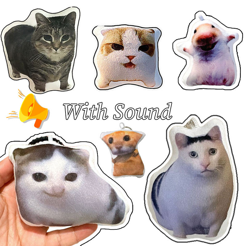 แมวตลก Oiiaioooiai Ay Mi Gatito Miau Miau พร้อมเสียงตุ๊กตาจี้ 500 ชิ้น Emoji Meme สติกเกอร์ของขวัญ