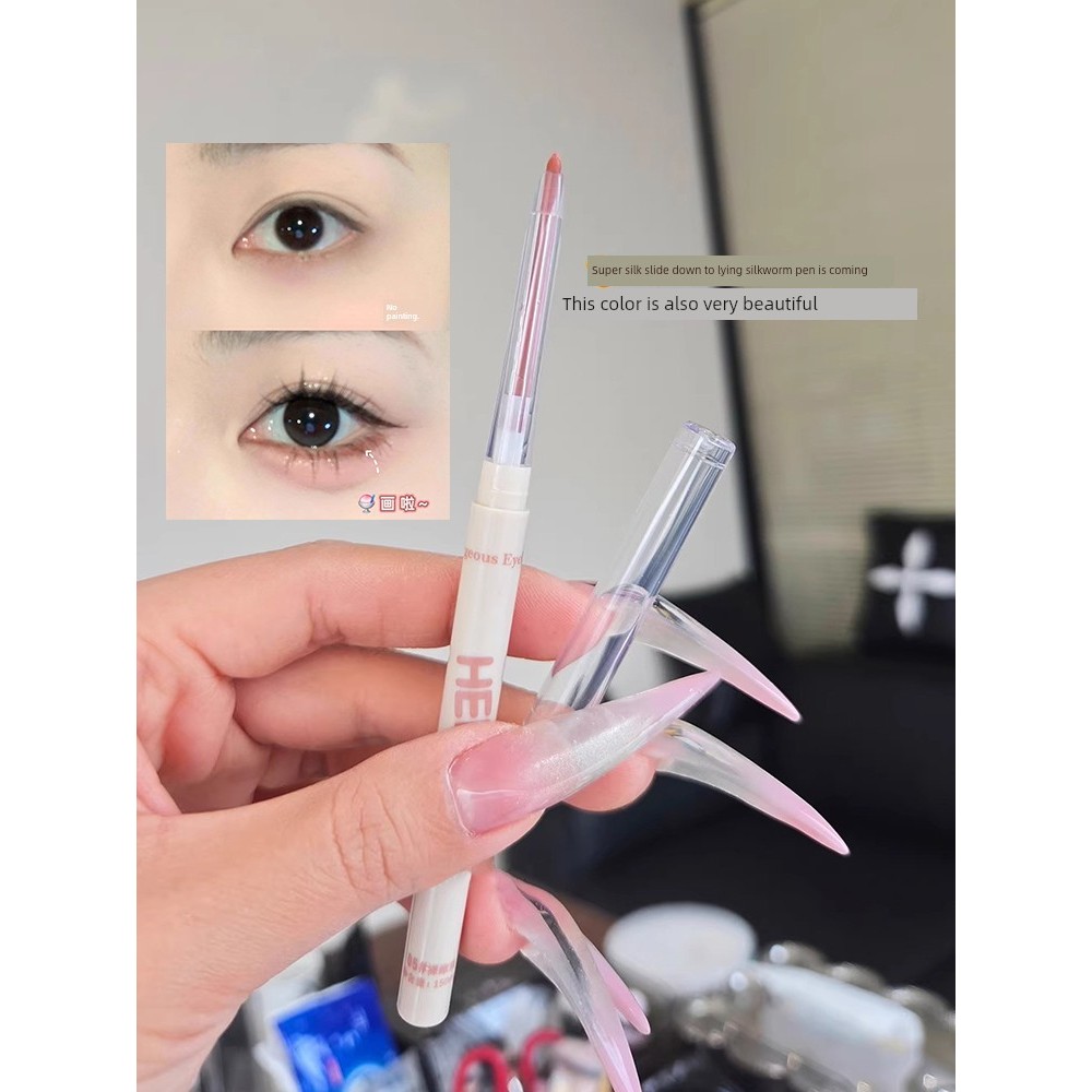 อายไลเนอร์ eyeliner เปลือกตาลงไปปากกา!Rose Pink Brown Eyeliner Gel Pen Long-Lasting Waterproof Non-S