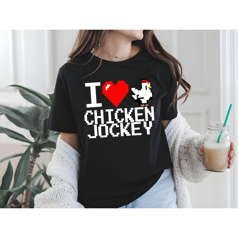 พร้อมส่ง Ich liebe Huhn Jockey- Lustige Minecraft Vektor | เสื้อยืดดีไซน์เสื้อสําหรับเล่นเกม Niedlic