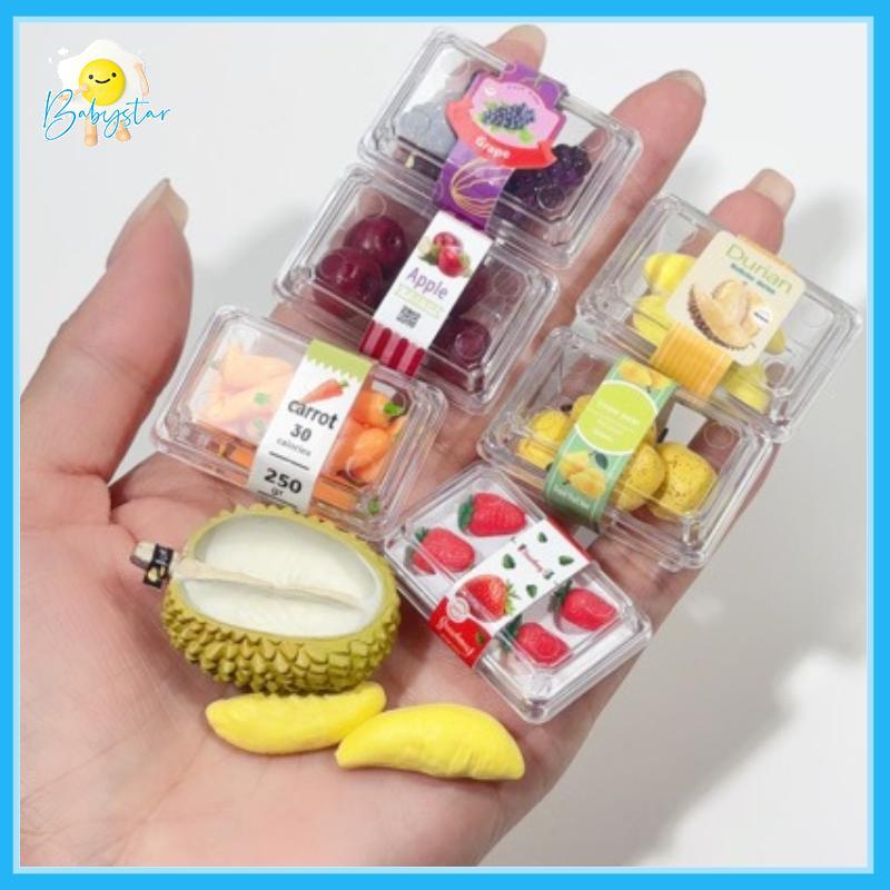 [Inthehot-t] 1 ชุดตุ๊กตาอุปกรณ์เสริมของเล่นใหม่ 1/6 Dollhouse Miniature อาหารซูเปอร์มาร์เก็ตผักผลไม้พร้อมกล่องใส [ใหม่]