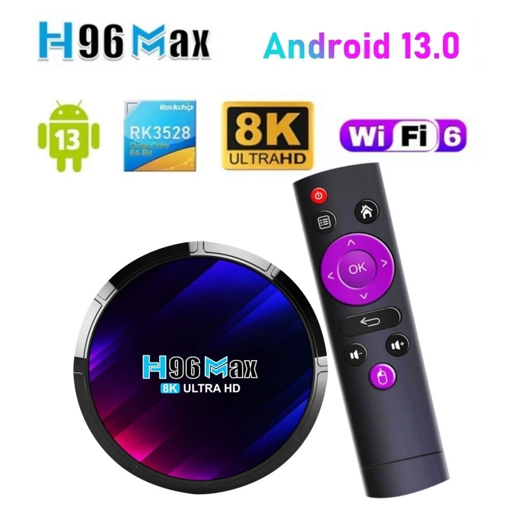 H96MAX RK3528 ชุดเครือข่ายการค้าต่างประเทศกล่องด้านบน RK3528 Android 13 Dual Band WiFi บลูทูธ 4K TVB