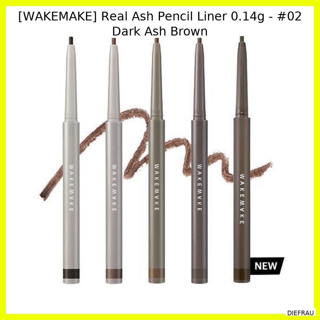 [WAKEMAKE] Real Ash Pencil Liner 0.14g - #02 Dark Ash Brown / Korean Pencil Liner / Dark Ash Brown /