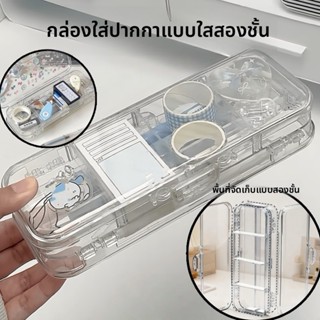 เปิดคู่ปิดกรณีดินสอโปร่งใสมัลติฟังก์ชั่ความจุขนาดใหญ่สามารถช…