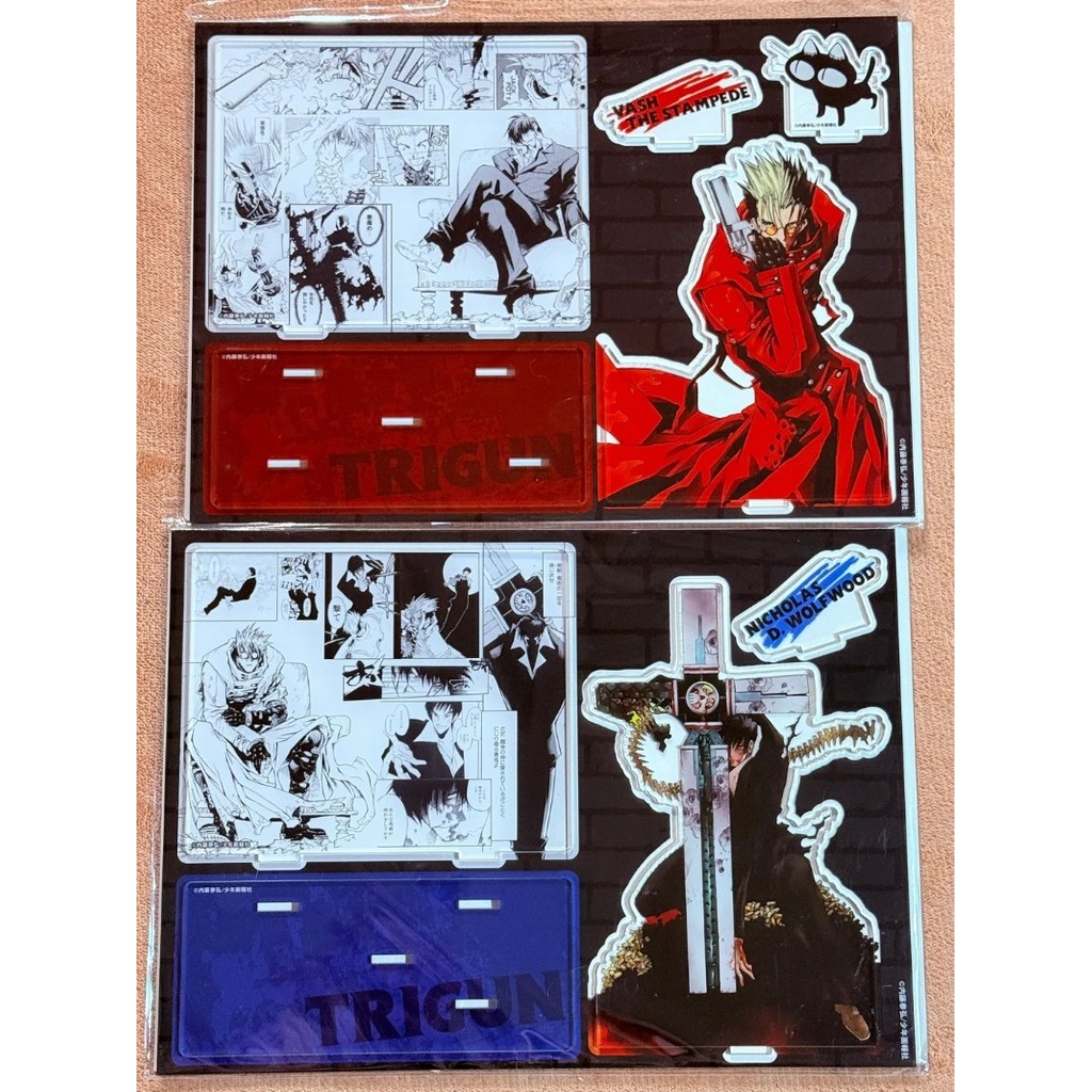 Trigun tigun อะคริลิคขาตั้งรูปอะนิเมะ Nicholas D Wolfwood คอลเลกชันตกแต่งโต๊ะเครื่องประดับ accesorios