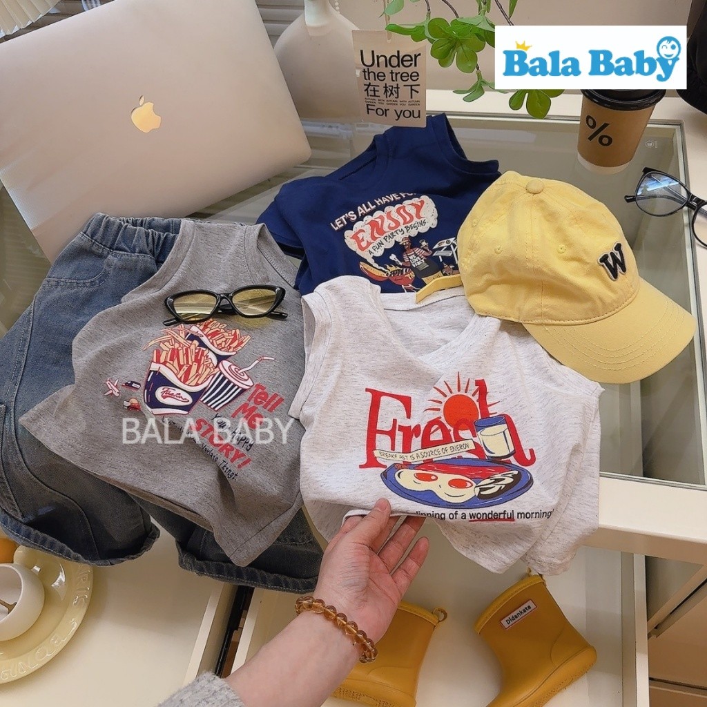 เสื้อแขนกุดเด็ก เสื้อกล้ามเด็กผู้ชาย ใส่สบาย แฟชั่นหน้าร้อนยอดนิยม