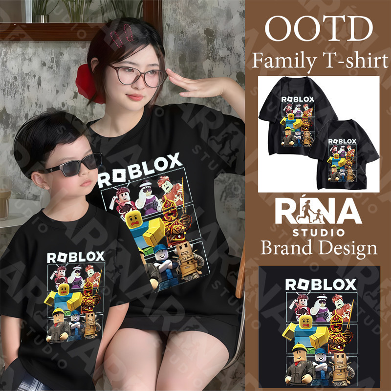 🔥พร้อมส่ง&COD🔥RINA STUDIO🔥 ชุดครอบครัว ROBLOX เสื้อยืดคอกลมแขนสั้น 100%ผ้าฝ้าย สไตล์คาสทูอัล A130#6