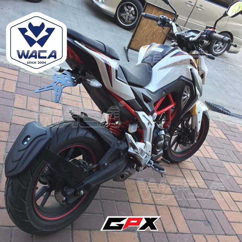 ส่งด่วน WACA ท้ายสั้นพับได้ เหล็กหนา for GPX Demon 150GR, 150GN มีขายึดไฟเลี้ยว กรอบป้ายทะเบียนรถมอเตอร์ไซค์ ราคา ถูกที่สุด ดีลบีเคเค แกลเลอรีภาพที่ 5