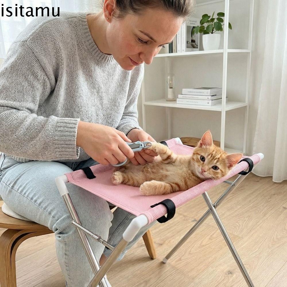 ISITAFT Puppy Nail Clipping Holder, Support Frame Anti-Scratch Pet Grooming Hammock, Multi-Functiona