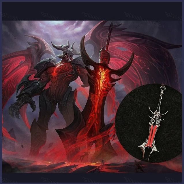 YT4 LOL League of Legends Aatrox สร้อยคอยกทรงโซ่ แฟชั่นสำหรับเกมเมอร์