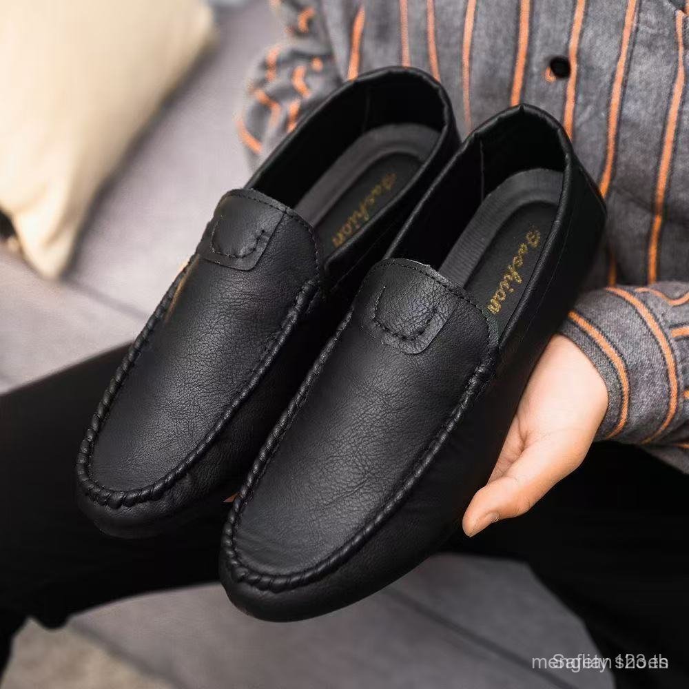 รองเท้าโลฟเฟอร์หนังผู้ชายคุณภาพสูงรองเท้าขับรถ Low-Top Slip On 9EVE YCTO