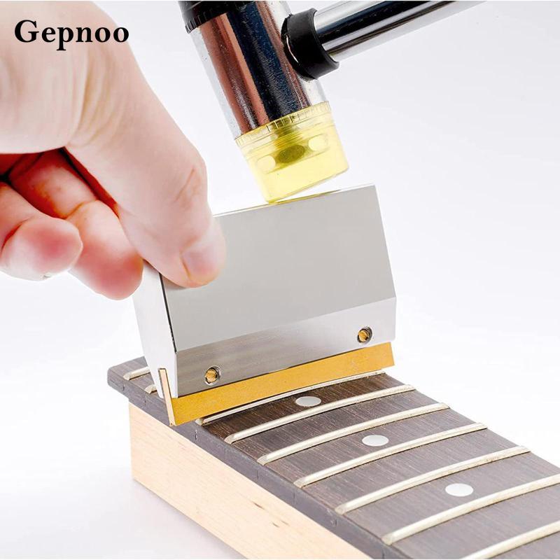 [Gepnoo] Guitar Fret Press Caul พร้อม Hex ประแจแฟ้ม Luthier เครื่องมือสําหรับการเปลี่ยนลวด