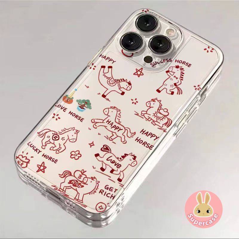 ปีใหม่ Happy Horse เคสโทรศัพท์สําหรับ iQOO Z11 Z10X Z10 Z9 Turbo + Z9S Pro Z9X Z8 Z8X Z7X Z7i Z6 Z6X