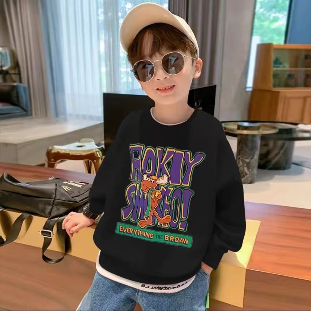 COD (Ho Chi Minh)DREAMY BABYเสื้อสเวตเตอร์แฟชั่นทรงหลวมสําหรับเด็กผู้ชายเหมาะสําหรับขนาด 110-160,จัด