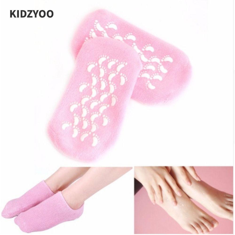 KIDZYOO 1 คู่ (2 ชิ้น) ถุงเท้าเจลให้ความชุ่มชื้น Reuseable Skin Protector ซ่อมซิลิโคน Pedicure Hard Heel