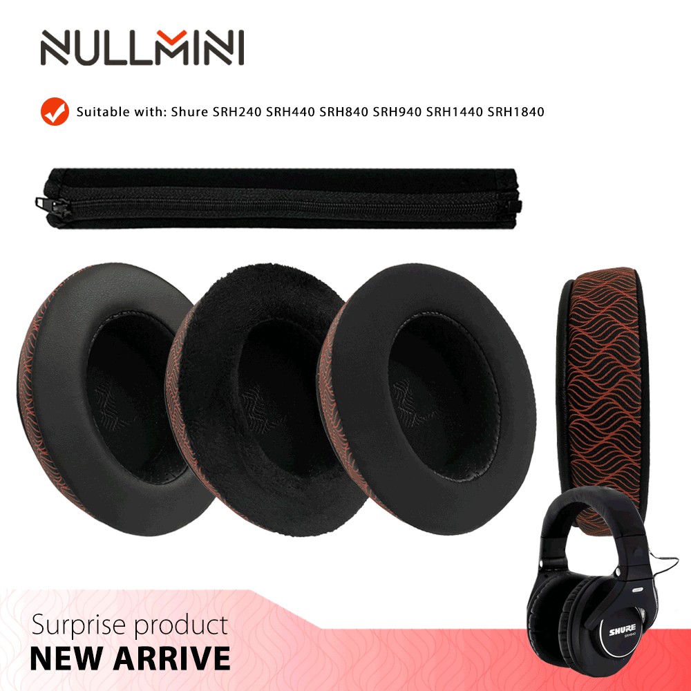 NullMini สําหรับ Shure SRH240 SRH440 SRH840 SRH940 SRH1440 SRH1840 เปลี่ยนแผ่นรองหูฟังแบบคาดศีรษะหูฟ