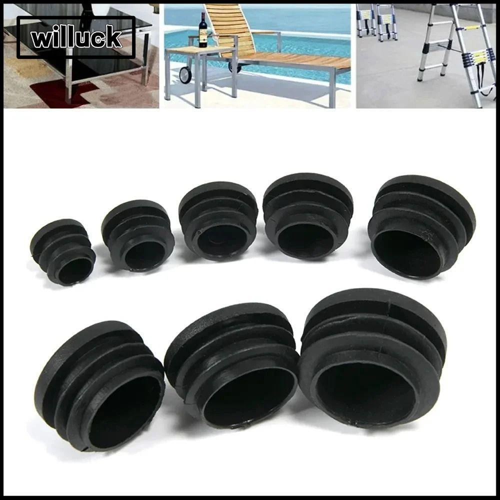 WILLUCK 10 ชิ้นเฟอร์นิเจอร์ขาปลั๊ก,ท่อเหล็กชั้น Protectors รอบหลอดฝุ่น, 16 19 22 25 มิลลิเมตรท่อแทรกปลั๊กลื่น Blanking End Caps