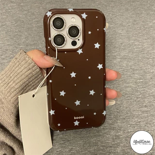 เคสไอโฟน 13 11 17เคสสีล้วนลายดาว สีฟ้าชมพูครีม ม้า2026 น่ารัก สำหรับ IPhone 17 13 15 16 11 14 12 Pro Max 15 16 14 Plus