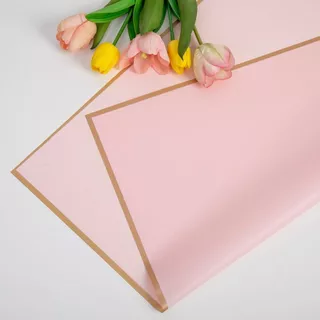กระดาษห่อดอกไม้ขอบทองแท้ 10 แผ่น 58×58 ซม. กันน้ำ สีเจลลี่เนื้อด้าน ห่อช่อบูชาพระ/ของขวัญหรู/ร้านดอกไม้