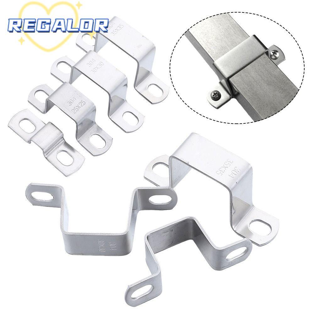 REGOR0G แคลมป์ท่อ Horseback, หัวเข็มขัดยึด, รูปตัว M U สี่เหลี่ยมผืนผ้าสแควร์โอห์มหลอดการ์ด, ทนทาน 3